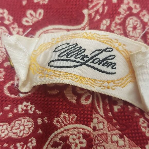 Vintage 70's Red Handkerchief Retro Tie - Picture 2 of 8